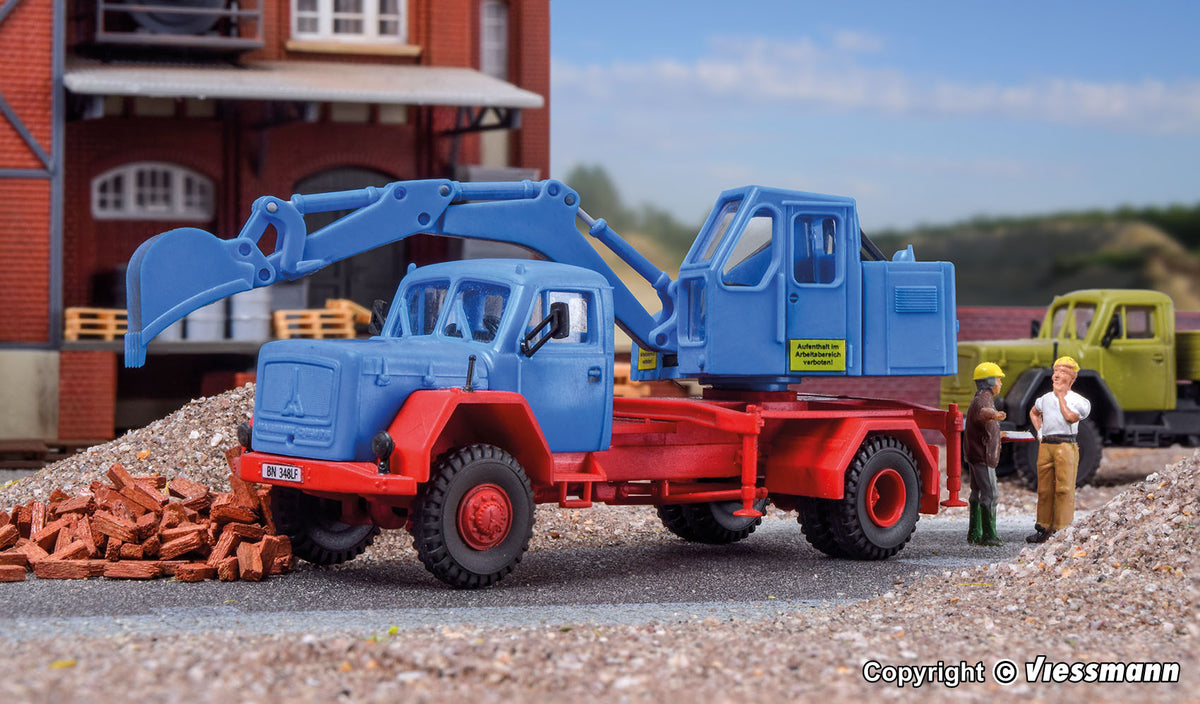 KIBRI 14130 H0 MAGIRUS Eckhauber mit Baggeraufbau