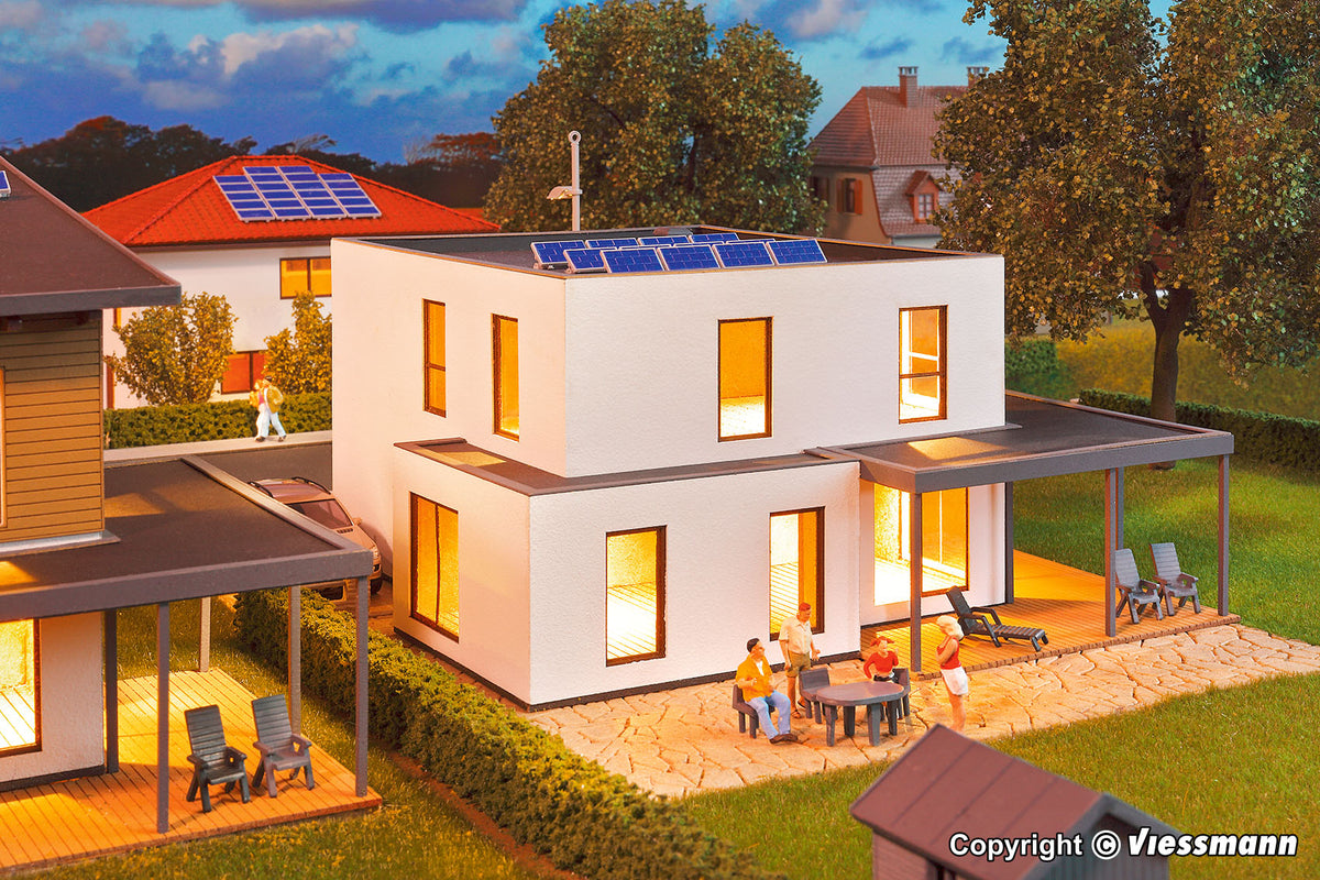 KIBRI 38339 H0 Kubushaus Lina mit Terrasse - Polyplate Bausatz