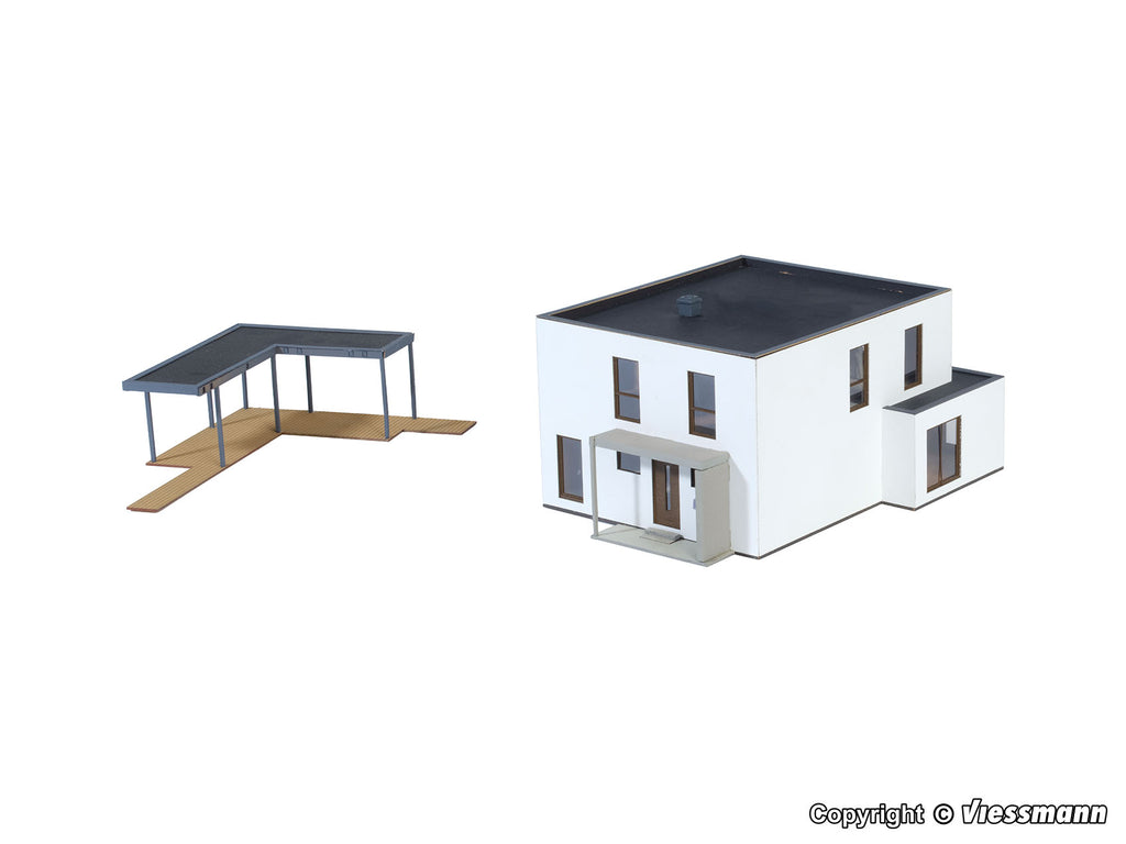 KIBRI 38339 H0 Kubushaus Lina mit Terrasse - Polyplate Bausatz