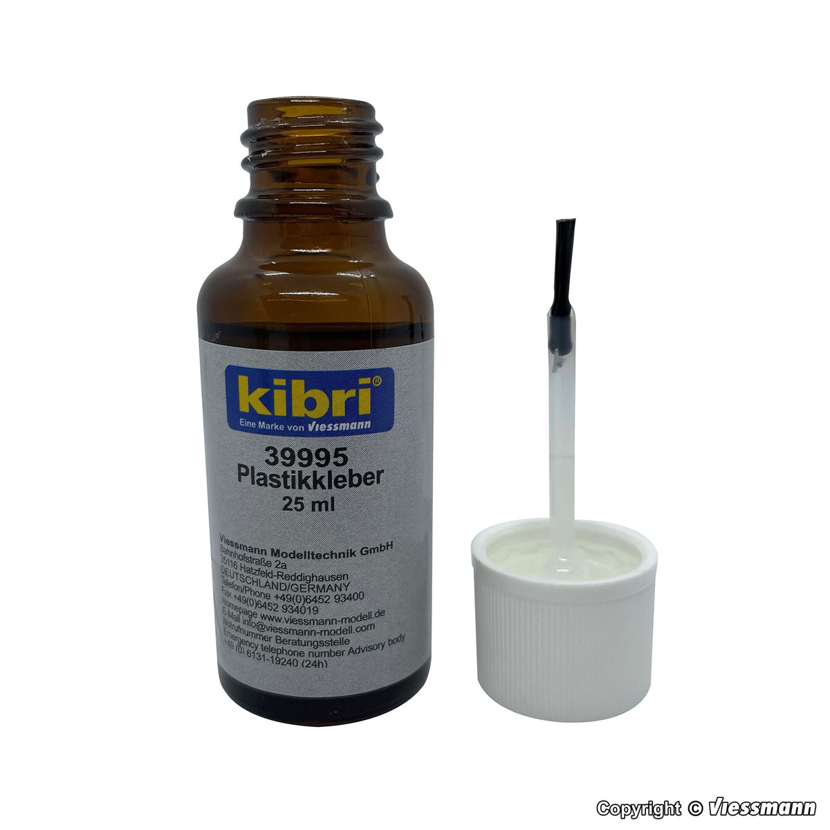 KIBRI 39995 Plastikkleber flüssig, mit Pinsel, 25 ml